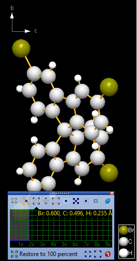 Mouse wheel mode Atom Radii with atom radii scaled by factor appr. 2x
