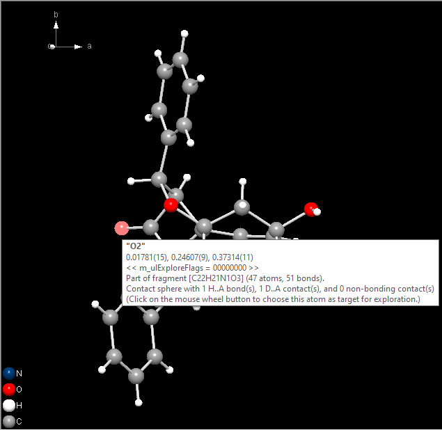 Info tip window for O2