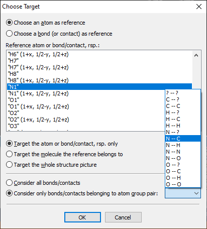 Screenshot of Choose Target dialog