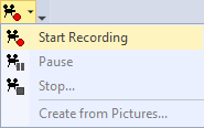 Start Video Sequence dropdown button in main toolbar