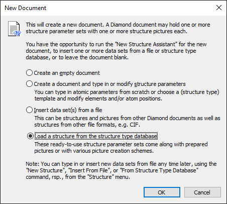 Screenshot of New Document dialog