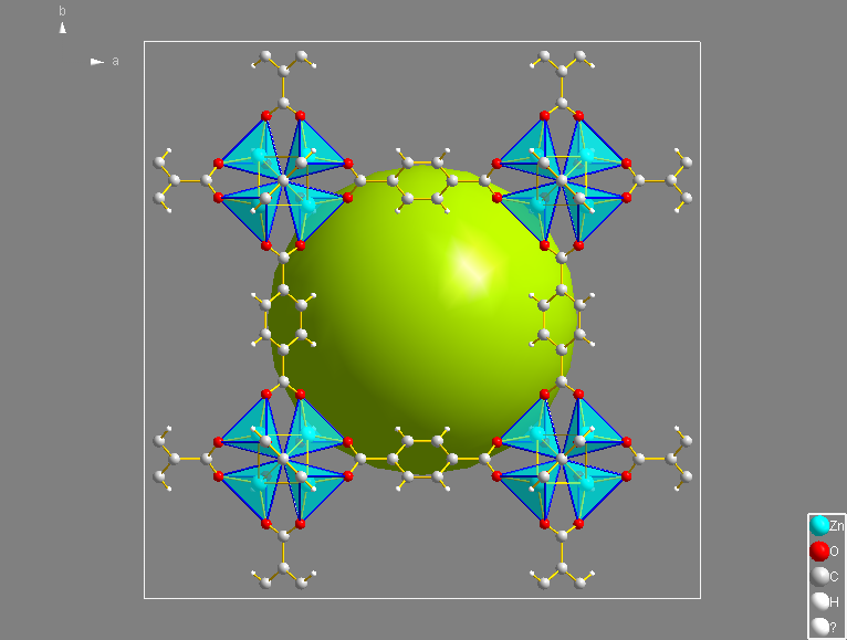 MOF-5 compound COD:1516287 with 001 projection